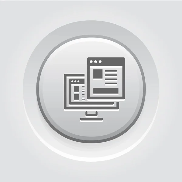 Landing Page Icon. Grey Button Design. — Stock Vector