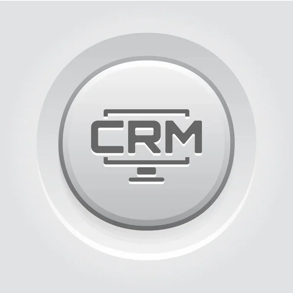 Desktop crm-system-Symbol. graues Knopfdesign. — Stockvektor