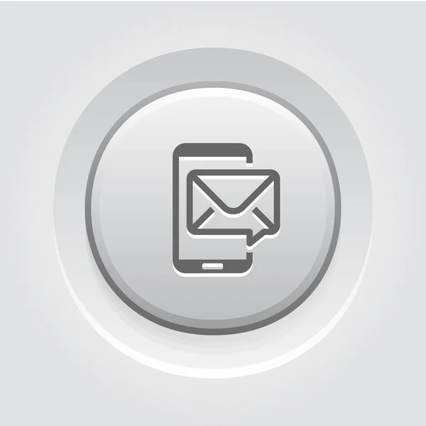 Mobiele Marketing pictogram. Grijze knop ontwerp. — Stockvector