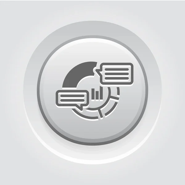 Analytics Icon. Diseño de botón gris . — Vector de stock