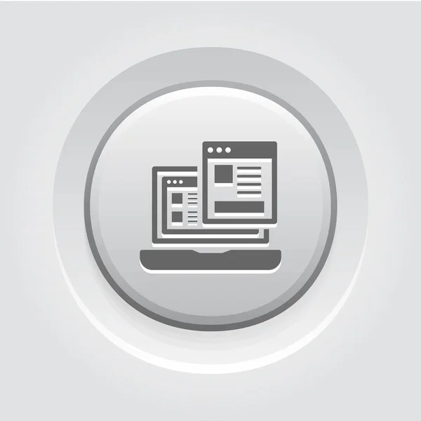Landing Page Icon. Grey Button Design. — Stock Vector