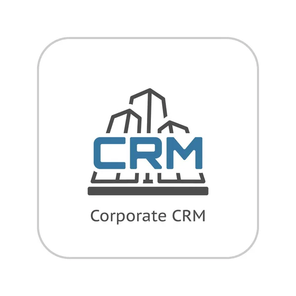 Corporate Crm-System-Symbol. flache Bauweise. — Stockvektor