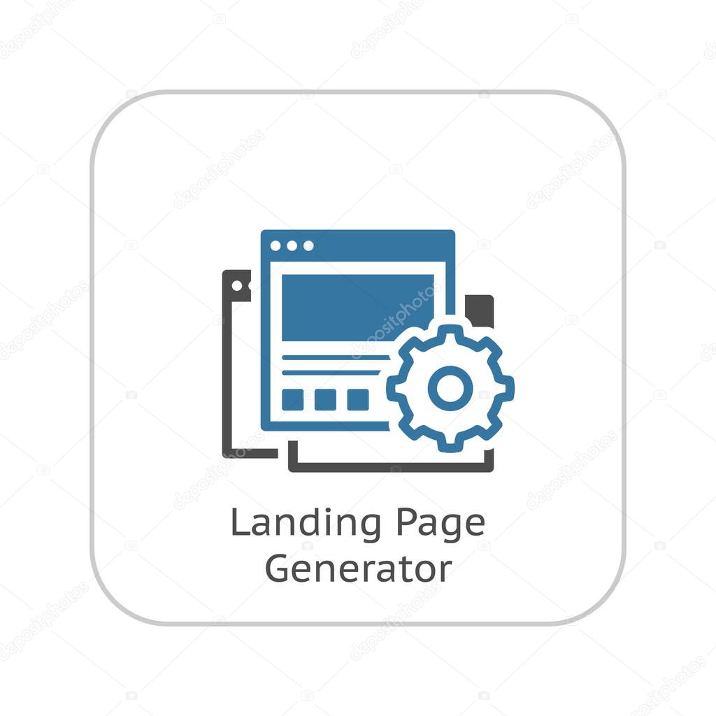 Landing Page Generator Icon. Flat Design.