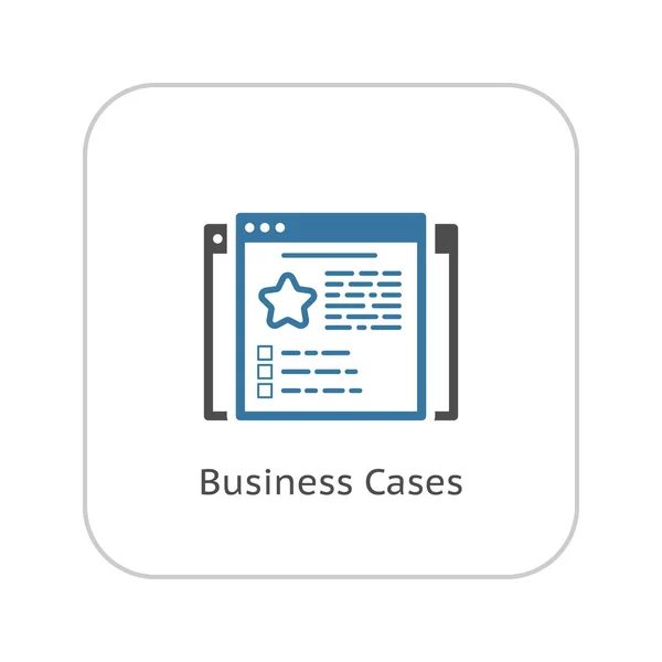 Business Cases Symbol. flache Bauweise. — Stockvektor
