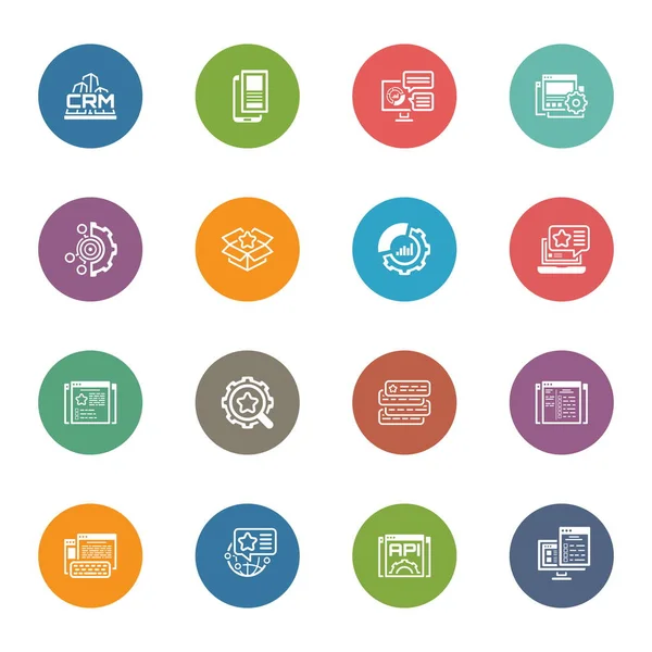 Set of Business and Marketing Flat icons — Stock Vector