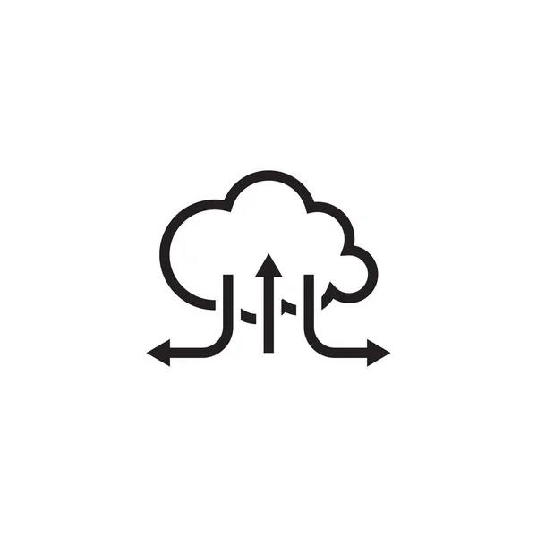 Soluciones de nube en línea. Icono de diseño plano . — Vector de stock