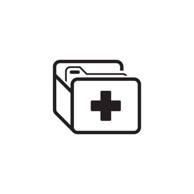 tıbbi kayıtları simgesi. düz tasarım.