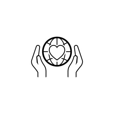 Küresel sağlık yardım simgesi. Düz tasarım.