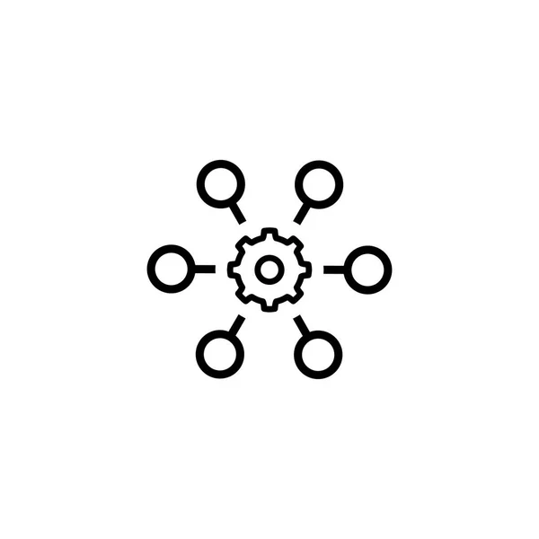 Icono de automatización de procesos. Concepto de negocio. Diseño plano . — Archivo Imágenes Vectoriales