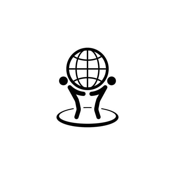 Globální obchodní ikona. Plochý Design. — Stockový vektor