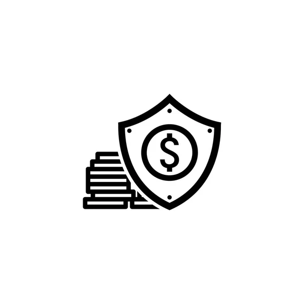 Іконка захисту грошей. плоский дизайн . — стоковий вектор