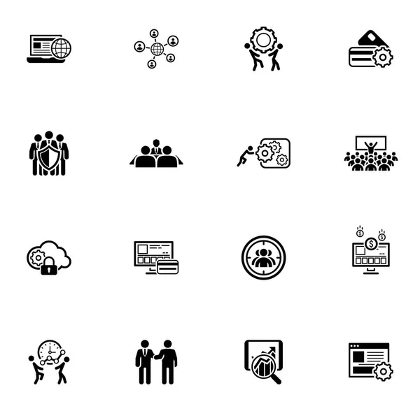 Platte ontwerp Business Icons Set. — Stockvector