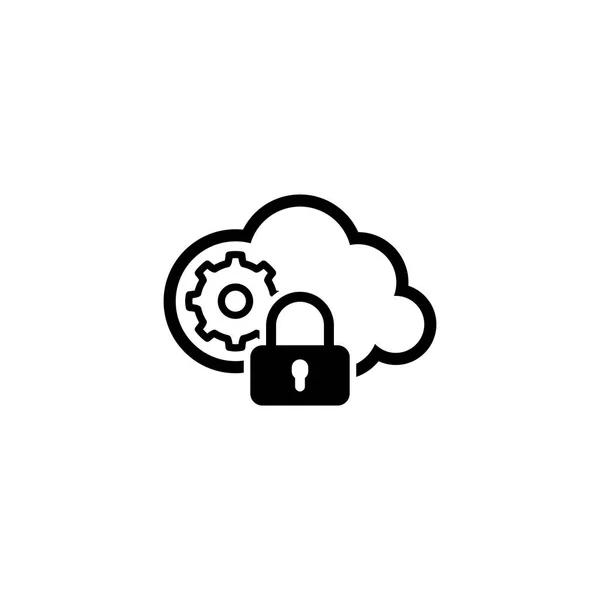 Icône de traitement Cloud sécurisé. Conception plate . — Image vectorielle