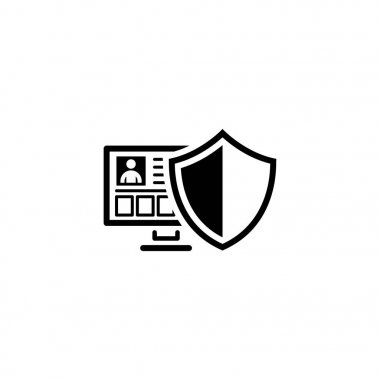 Kişisel veri koruma simgesi. Düz tasarım.