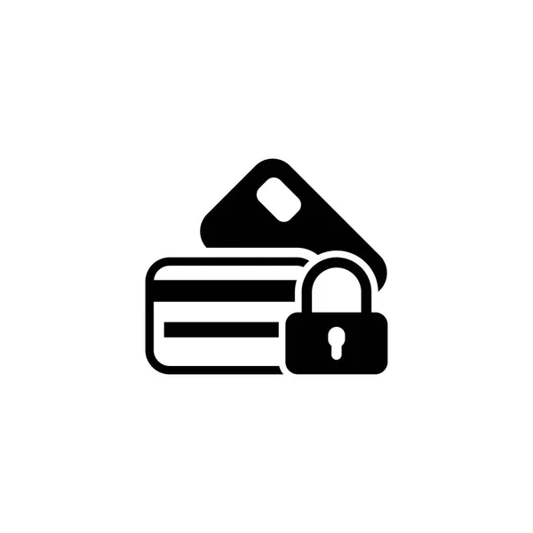 Icono de tarjeta de crédito segura. Diseño plano . — Vector de stock
