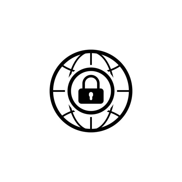 Internet Security ikonra. Lapos kivitel. — Stock Vector