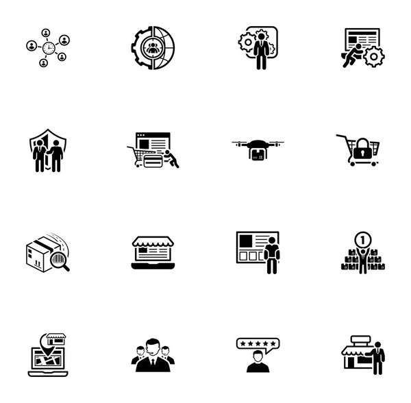 Conjunto de iconos de negocio de diseño plano . — Vector de stock