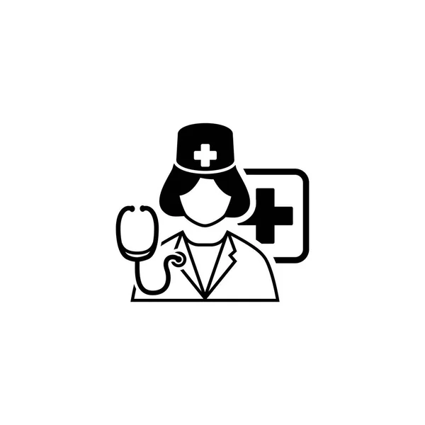 Doctor on Duty Icon. Flat Design. — Stock Vector