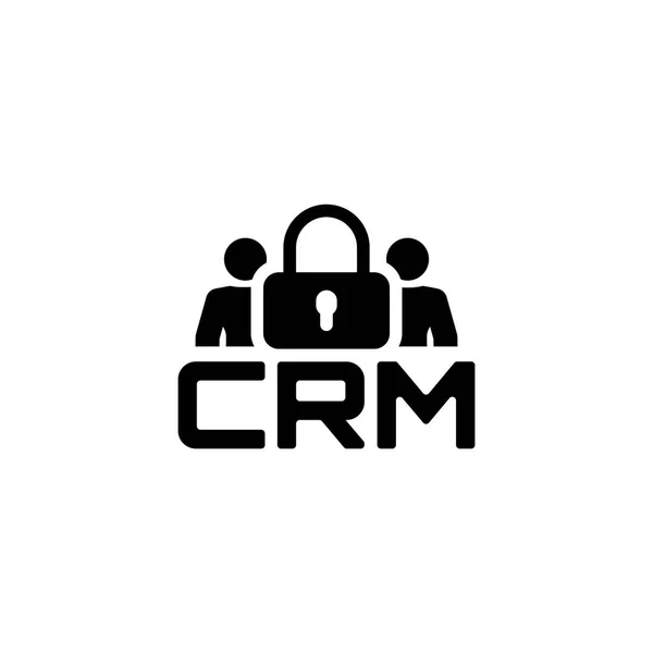 Ícone de segurança CRM. Design plano . — Vetor de Stock
