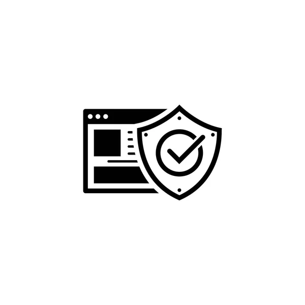 Online bescherming pictogram. Platte ontwerp. — Stockvector