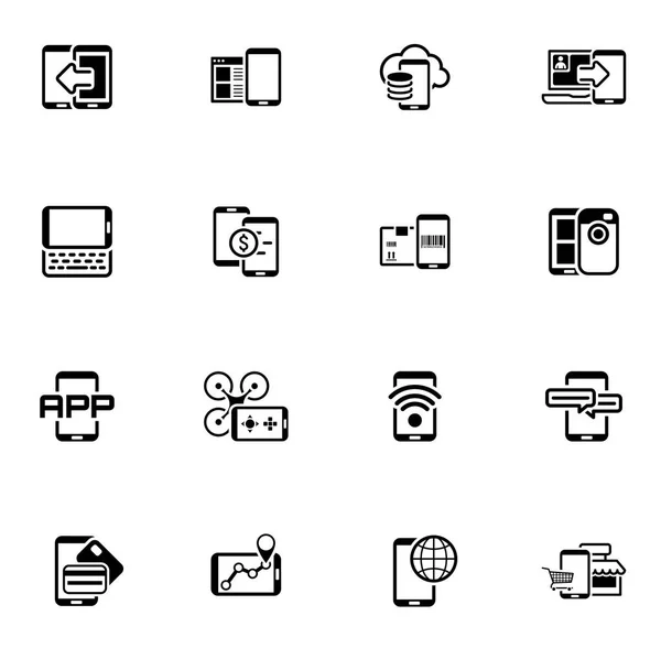 Набор иконок для мобильных устройств и услуг . — стоковый вектор