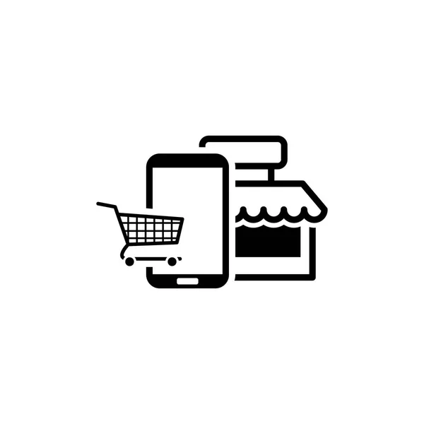 Ícone de compras online. Design plano . —  Vetores de Stock