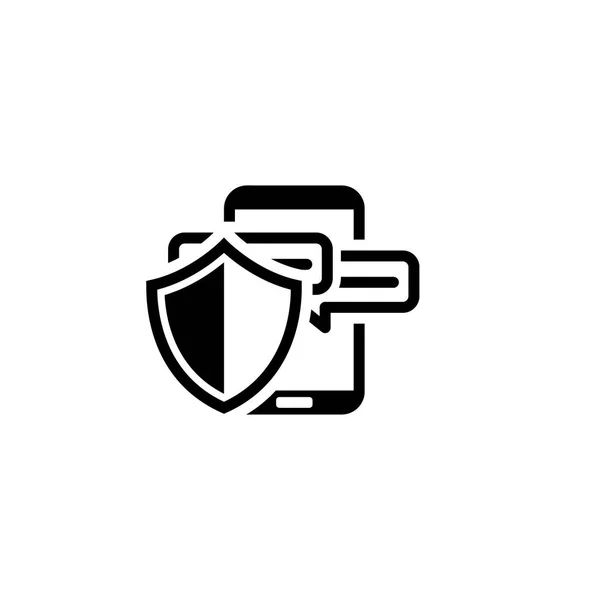 Icono de mensajería de seguridad. Diseño plano . — Vector de stock