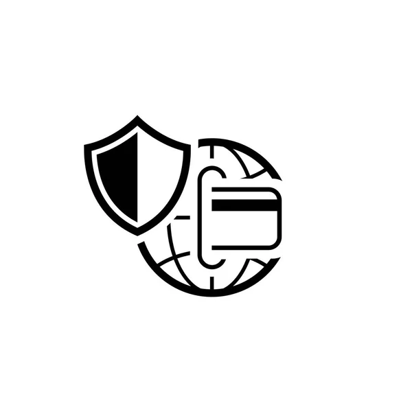 De pictogram van de betaling van de mondiale veiligheid. Vlakke Design. — Stockvector