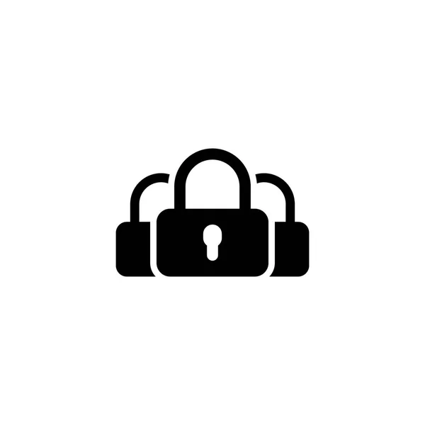 Icono de Servicios de Seguridad Multiclave. Diseño plano . — Vector de stock