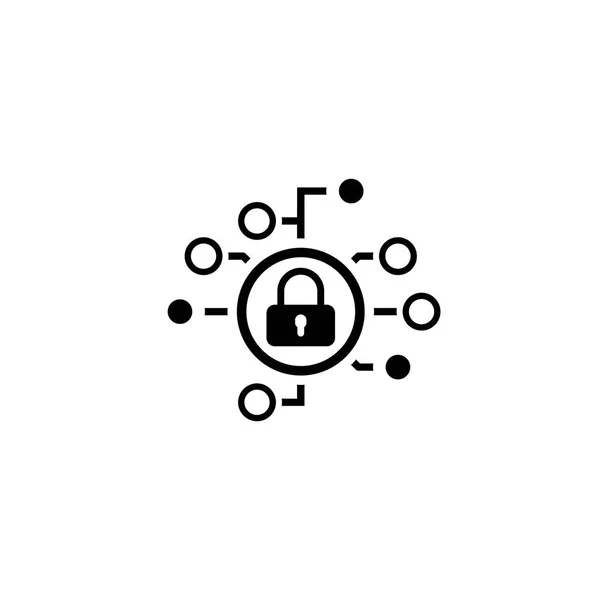 Cyber Security ikonra. Lapos kivitel. — Stock Vector
