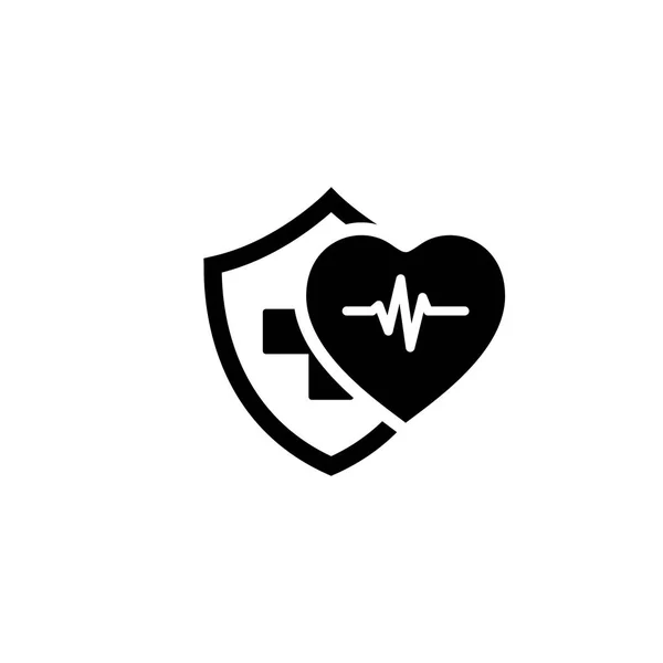 Icono del Seguro de Salud. Diseño plano . — Vector de stock
