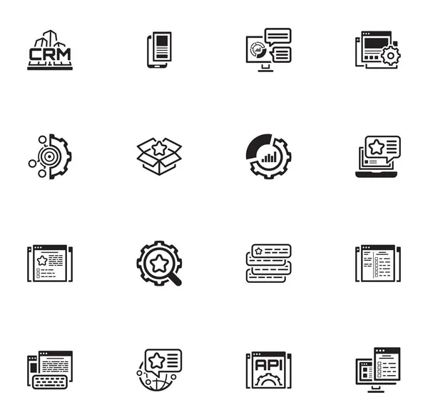 Conjunto de iconos planos de negocios y marketing — Vector de stock