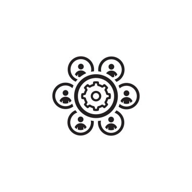 İnsan kaynakları yönetimi simgesini. Düz tasarım.