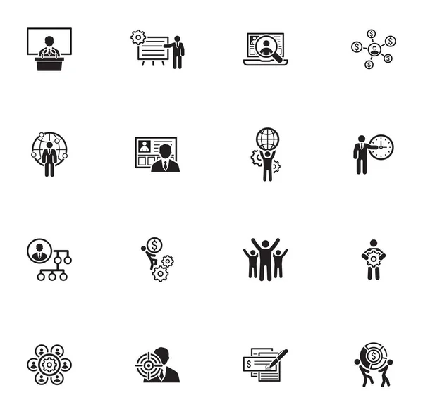 Platte ontwerp Business Icons Set. — Stockvector