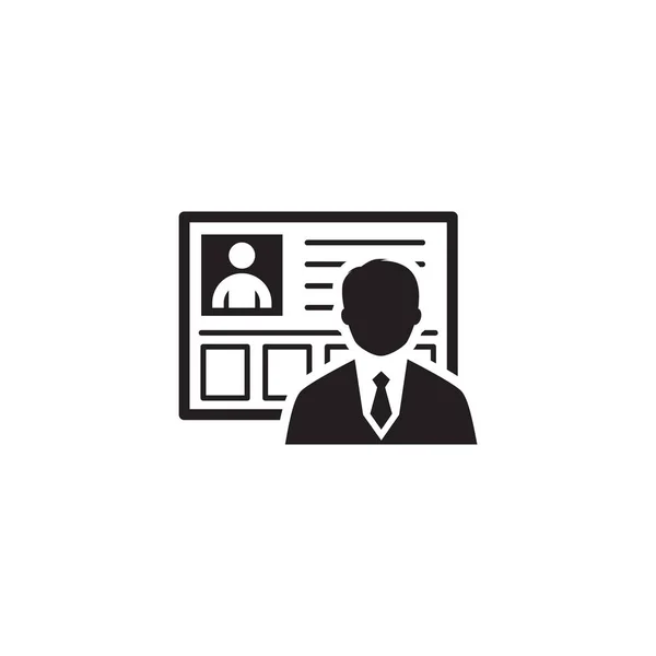 Icono del perfil empresarial. Diseño plano . — Vector de stock