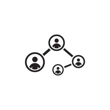 Sosyal bağlantıları simgesi. Düz tasarım.