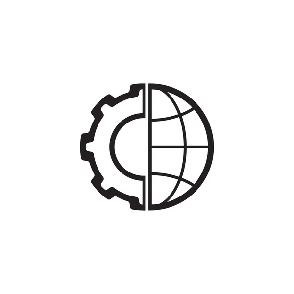 Icona Integrazione Globale. Design piatto . — Vettoriale Stock