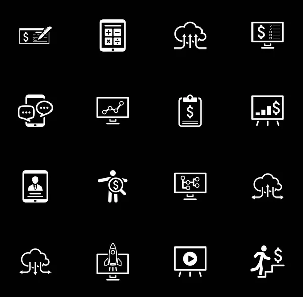 Bedrijfsleven en geld Icons Set. Vlakke Design. — Stockvector