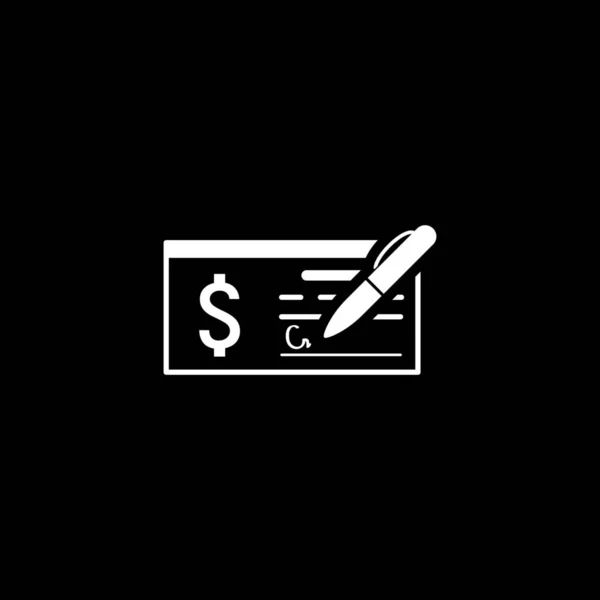 Dinero cheque Icono de negocios. Diseño plano . — Vector de stock