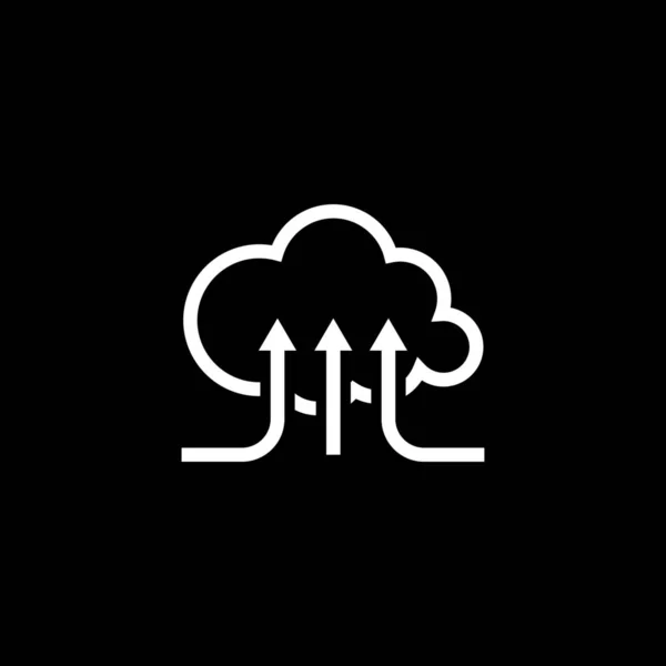 Servicios en la nube en línea. Icono de diseño plano . — Vector de stock