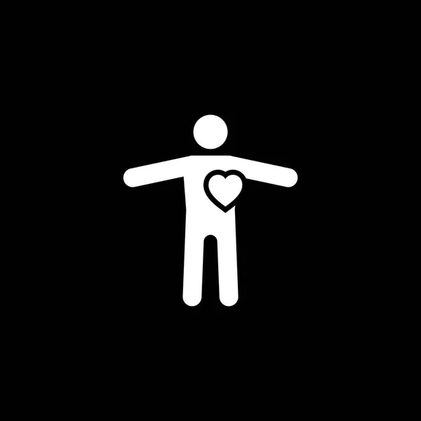 Icono de Atención al Corazón y Servicios Médicos. Diseño plano . — Vector de stock