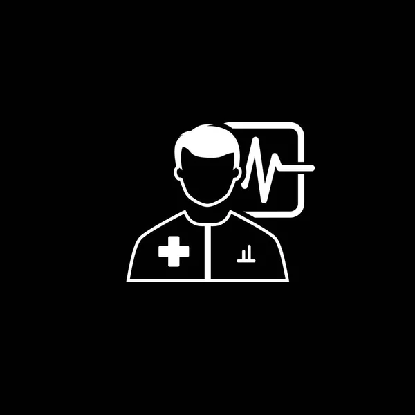 Arts overleg en medische diensten pictogram. Platte ontwerp. — Stockvector