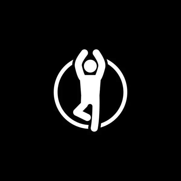 Yoga Fitness Icono. Diseño plano . — Archivo Imágenes Vectoriales