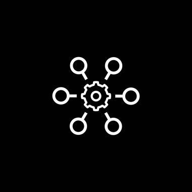 Proses Otomasyonu simgesi. İş kavramı. Düz tasarım.