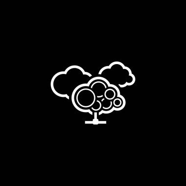 Bulut Hizmetleri simgesi. Düz tasarım.