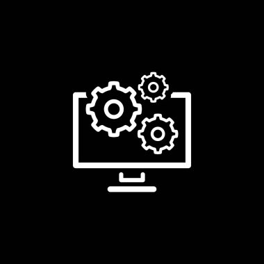 Veri yönetimi simgesi. Düz tasarım.