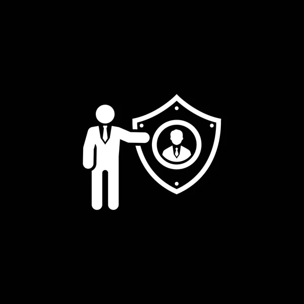 Icono de Protección Personal. Diseño plano . — Vector de stock