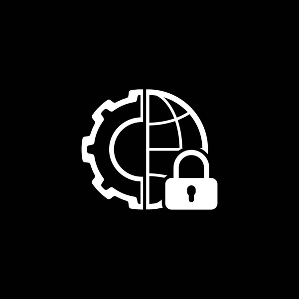 Globális biztonság ikont. Lapos kivitel. — Stock Vector
