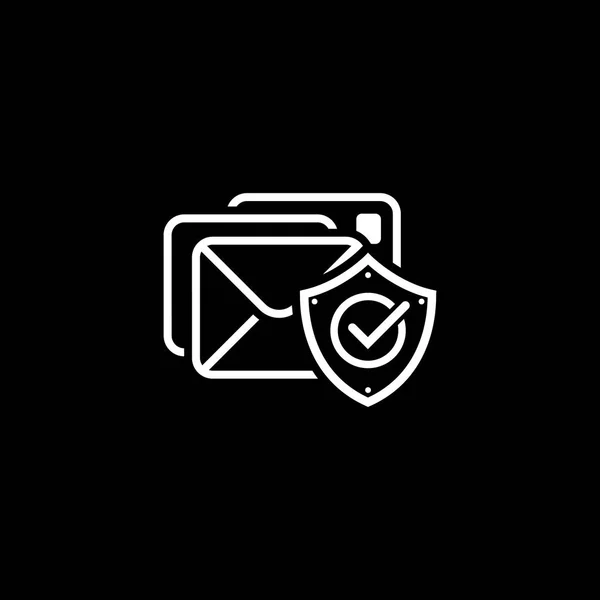 E-posta koruma simgesi. Düz tasarım. — Stok Vektör