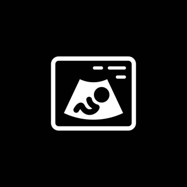 Ultrasonografi simgesi. Düz tasarım.